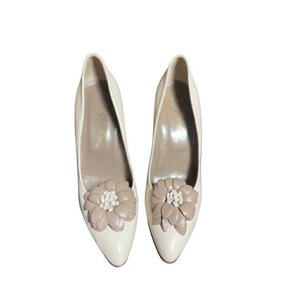 Vintage Leather Designer Narrow Pumps Size 7N Anne Klein, Nina, Garolini - Picture 4 of 6